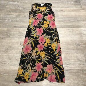 Vintage COLDWATER CREEK 90s Women’s Size Medium Floral Long Sleeveless Dress USA